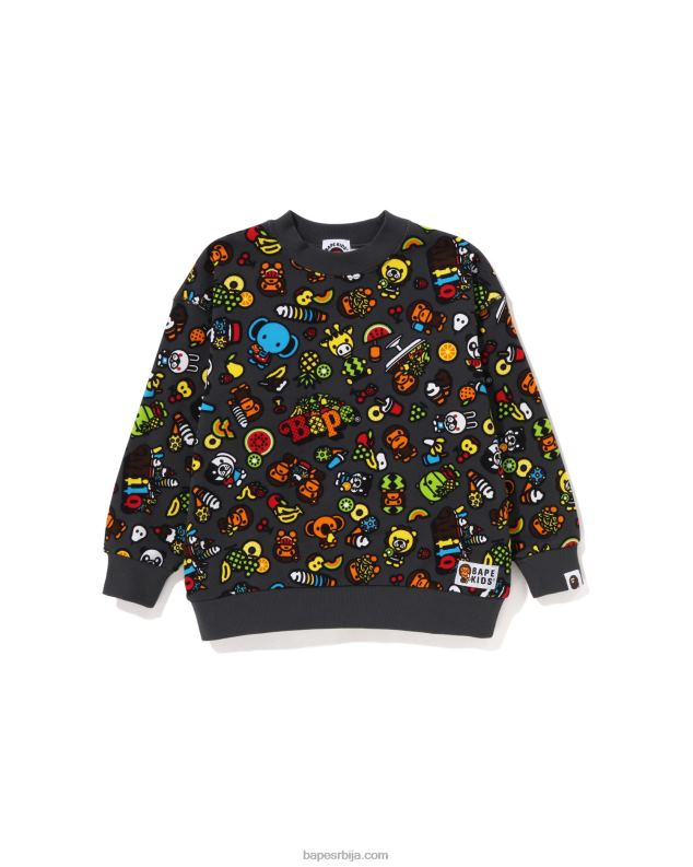 тамно сива клинци A Bathing Ape баби мило дуксерица од мешаног воћа J42801442