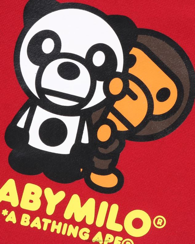 јарко црвена клинци A Bathing Ape беба мило панда слојевита пуловер дуксерица J42801460