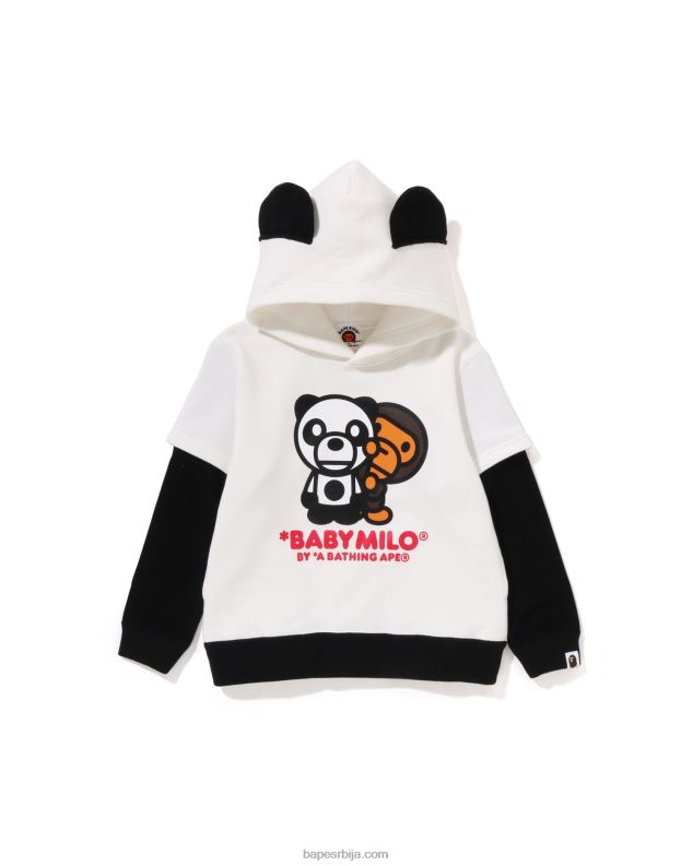 бео клинци A Bathing Ape беба мило панда слојевита пуловер дуксерица J42801461