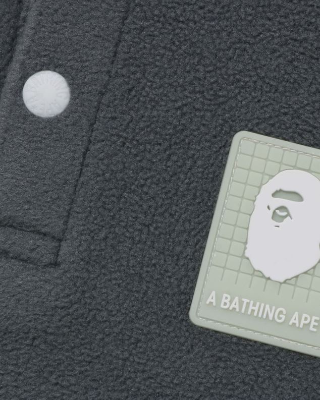 сива клинци A Bathing Ape грид цамо пуловер с капуљачом са полу копчом J42801490