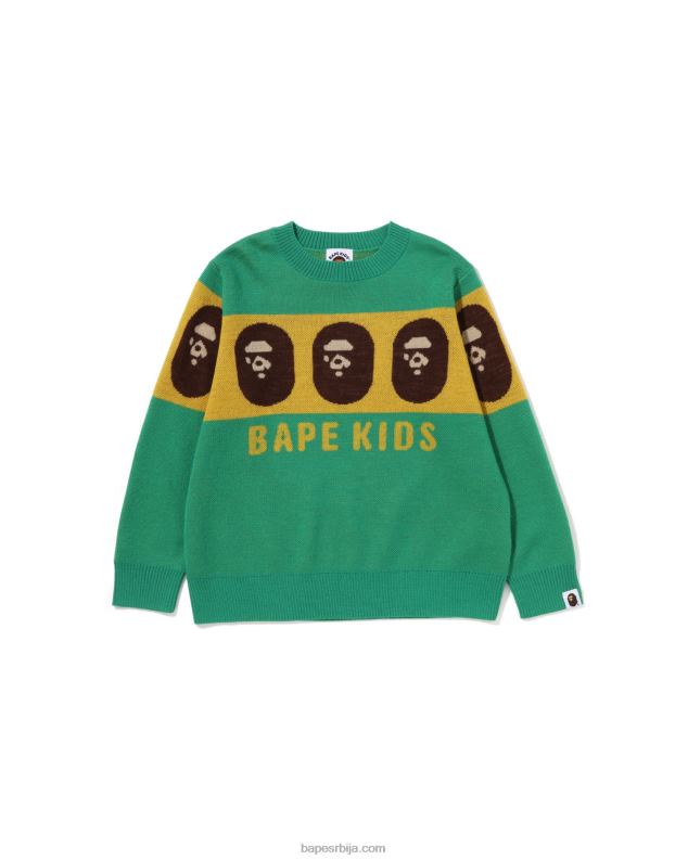 светло зелена клинци A Bathing Ape хеад книт J42801526