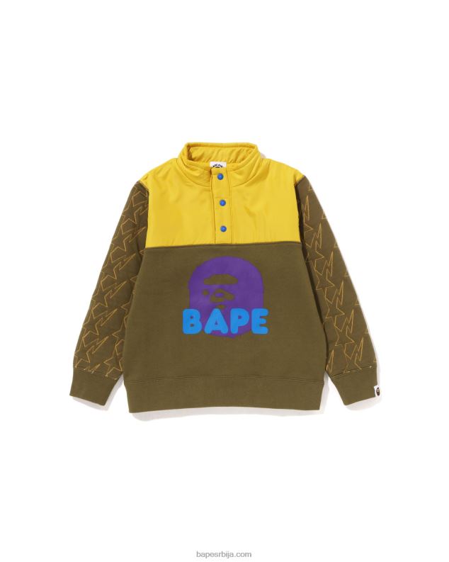тамни каки клинци A Bathing Ape ста прошивена глава полуснап зној J42801538