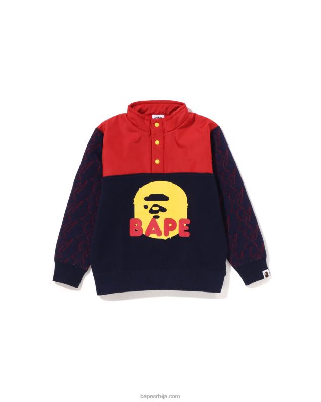 Плави клинци A Bathing Ape ста прошивена глава полуснап зној J42801540
