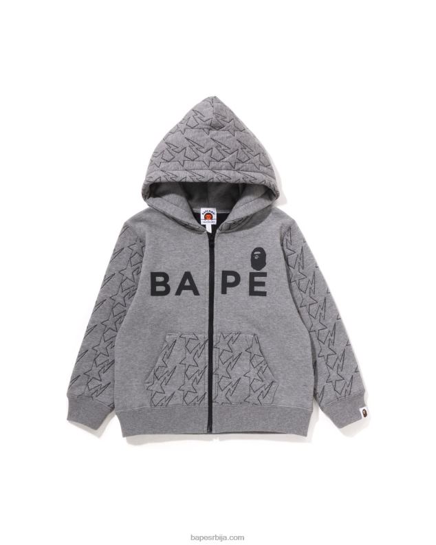 сива клинци A Bathing Ape ста прошивена дуксерица са рајсфершлусом J42801545