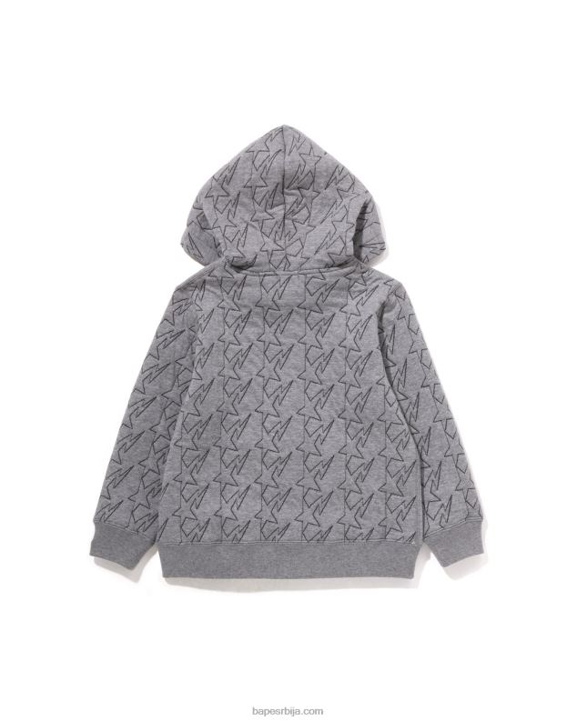 сива клинци A Bathing Ape ста прошивена дуксерица са рајсфершлусом J42801545