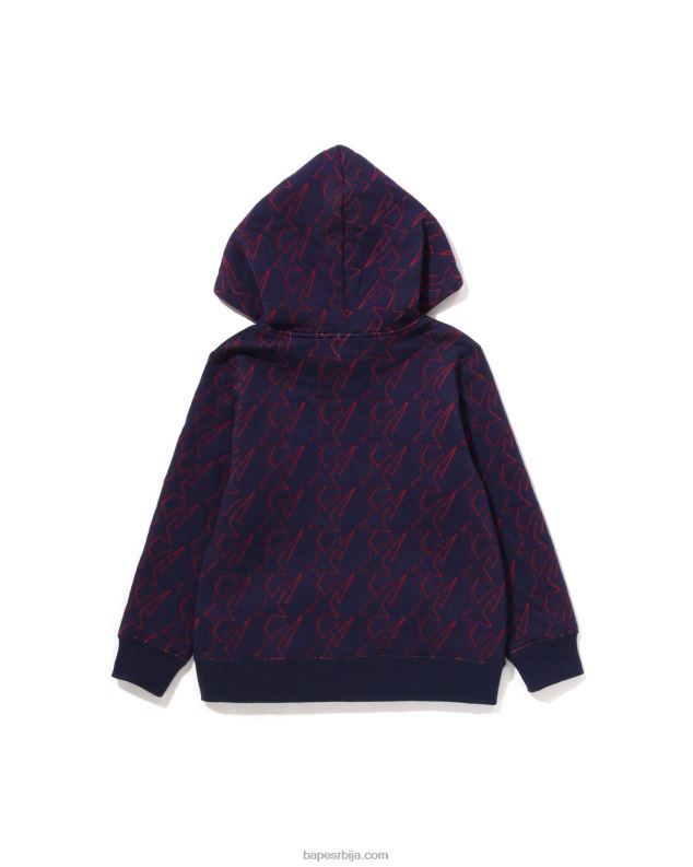 Морнарско плаво клинци A Bathing Ape ста прошивена дуксерица са рајсфершлусом J42801546