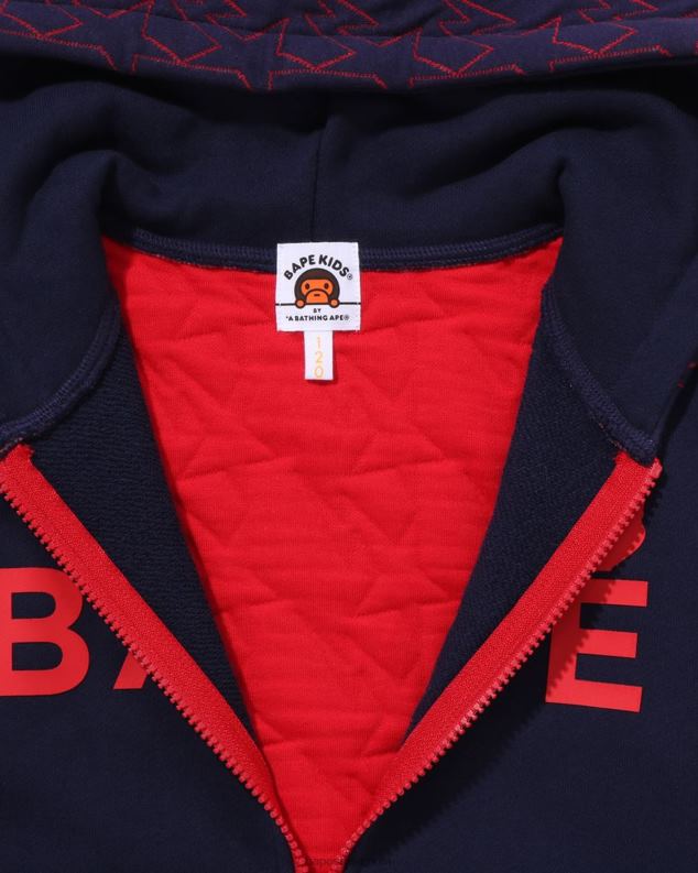 Морнарско плаво клинци A Bathing Ape ста прошивена дуксерица са рајсфершлусом J42801546