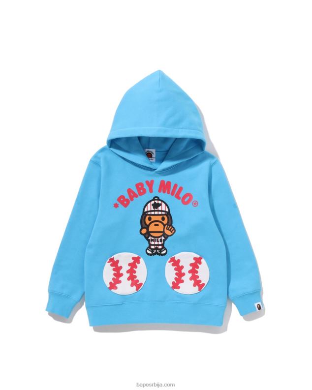 небеско плаветнило клинци A Bathing Ape баби мило бејзбол пуловер с капуљачом J42801555