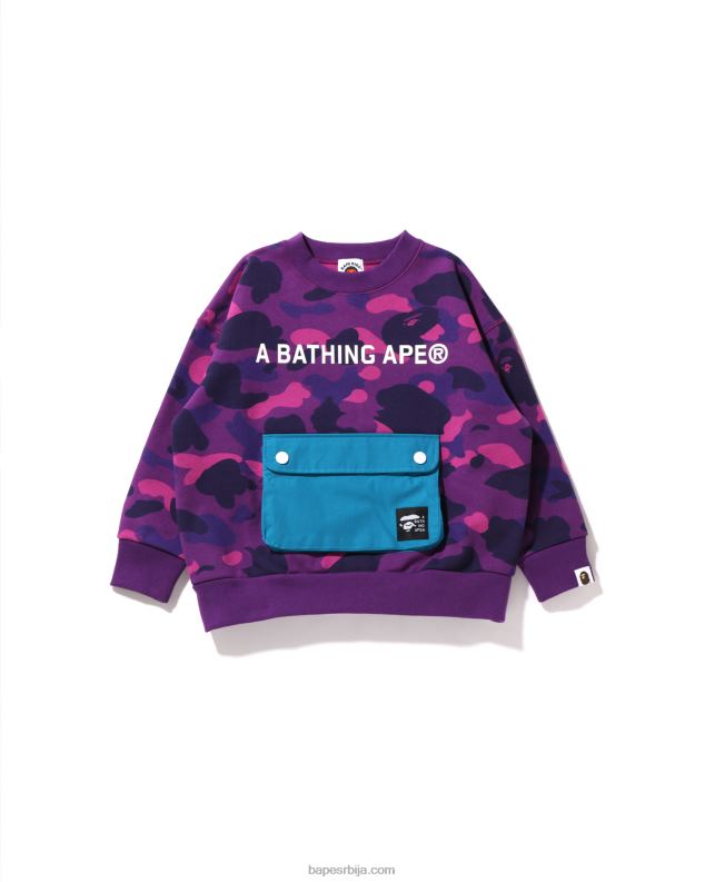 љубичаста клинци A Bathing Ape у боји цамо џеп лабав крој цревнецк јр J42801634