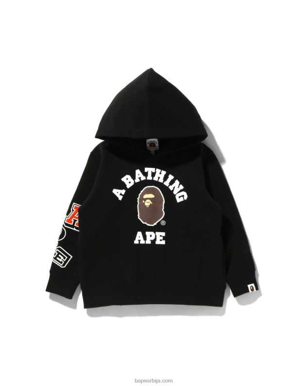 црн клинци A Bathing Ape пуловер с капуљачом са више фонтова J42801673