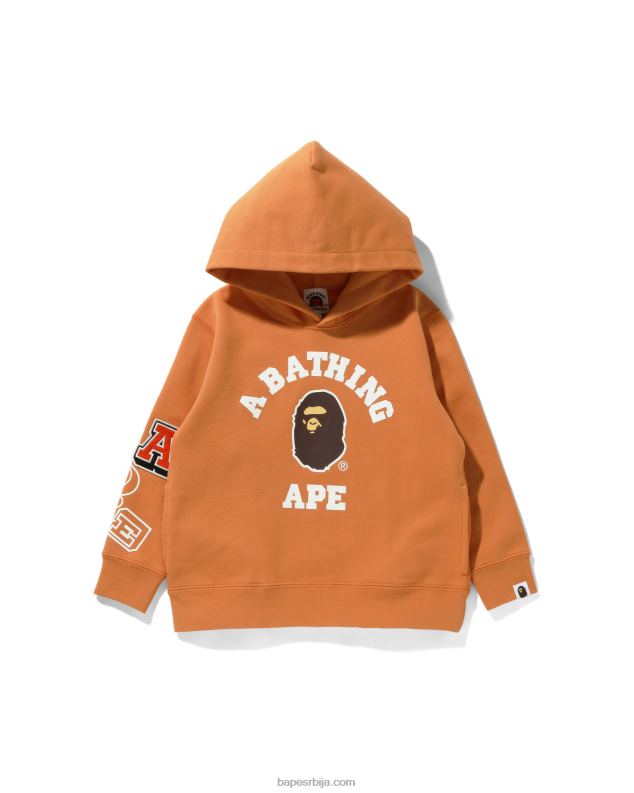 наранџаста клинци A Bathing Ape пуловер с капуљачом са више фонтова J42801675