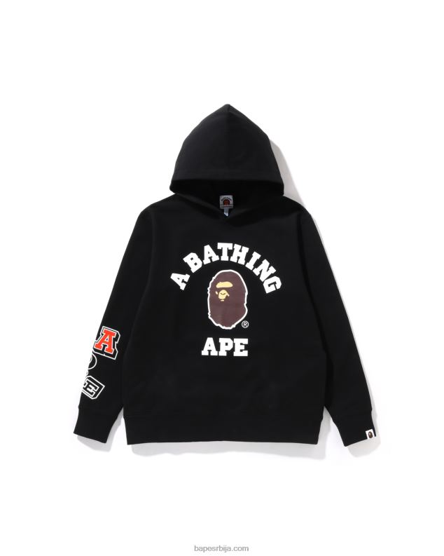 црн клинци A Bathing Ape пуловер с капуљачом са више фонтова јр J42801693