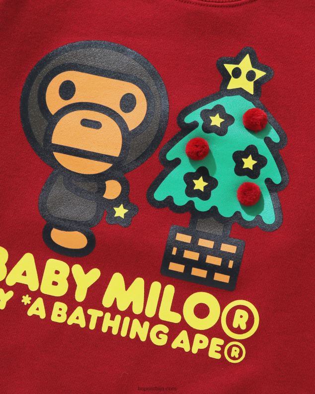 јарко црвена клинци A Bathing Ape баби мило дуксерица божићна јелка J42801786