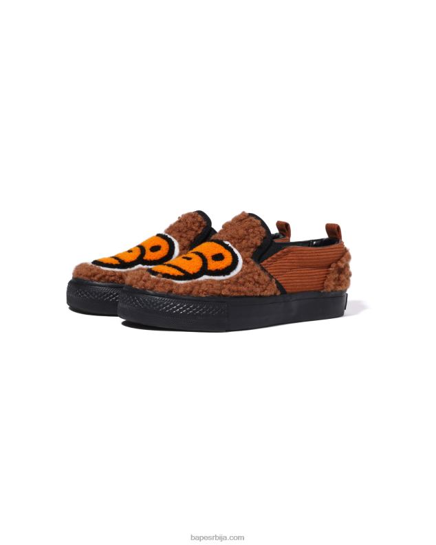 браон клинци A Bathing Ape баби мило боа слип-он J42801522