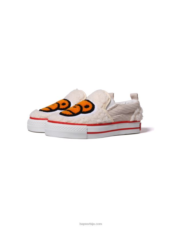 бео клинци A Bathing Ape баби мило боа слип-он J42801523