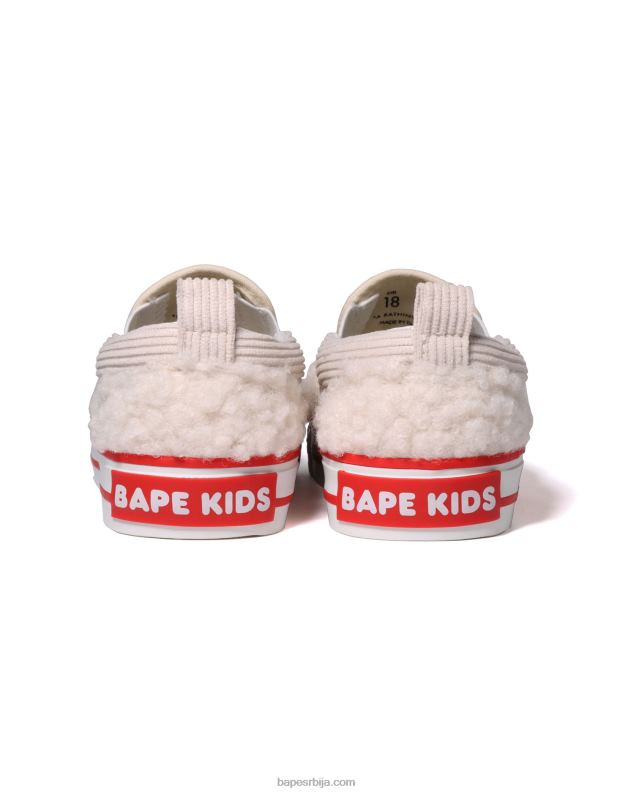 бео клинци A Bathing Ape баби мило боа слип-он J42801523