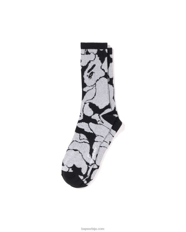 црн мушкарци A Bathing Ape рефлектирајуће цамо чарапе J4280407