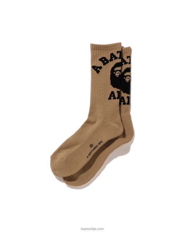 беж мушкарци A Bathing Ape колеџ чарапе J4280424
