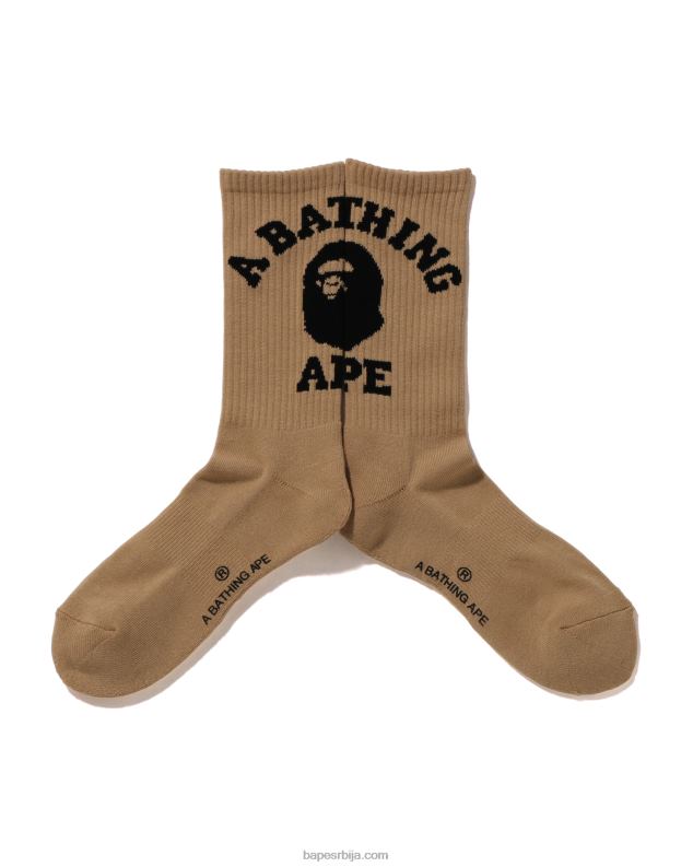беж мушкарци A Bathing Ape колеџ чарапе J4280424