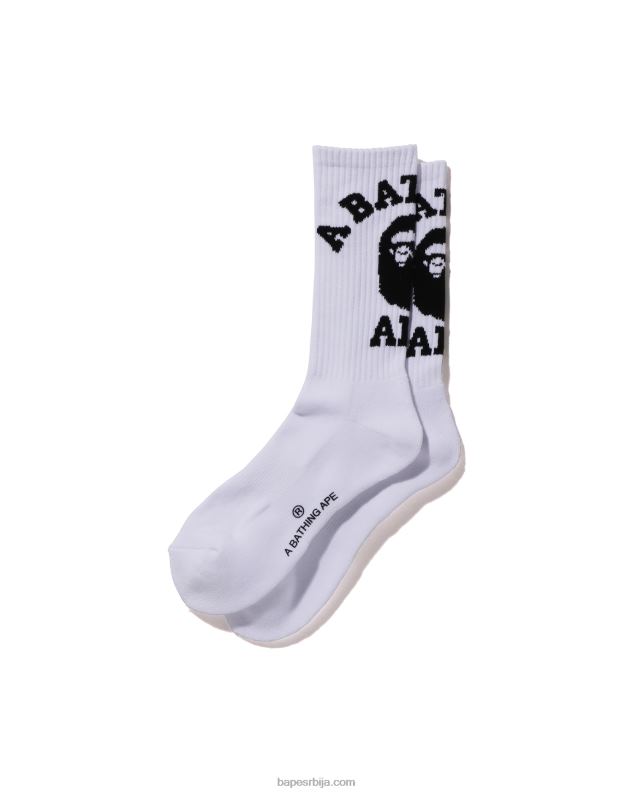бео мушкарци A Bathing Ape колеџ чарапе J4280428