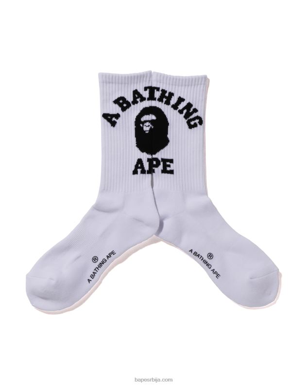 бео мушкарци A Bathing Ape колеџ чарапе J4280428