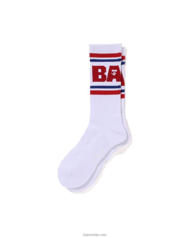 јарко црвена мушкарци A Bathing Ape линијске чарапе J4280439