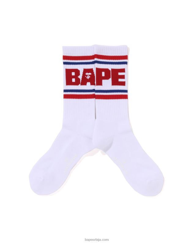 јарко црвена мушкарци A Bathing Ape линијске чарапе J4280439