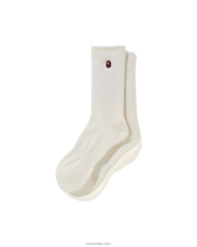 бео мушкарци A Bathing Ape глава једна тачка чарапе J4280504