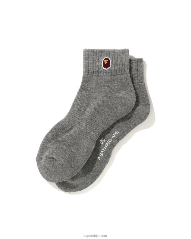 сива мушкарци A Bathing Ape чарапе за глежањ са једном тачком J4280512