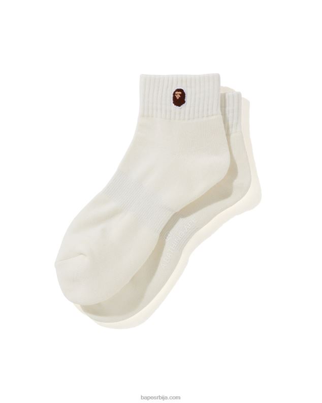 бео мушкарци A Bathing Ape чарапе за глежањ са једном тачком J4280513