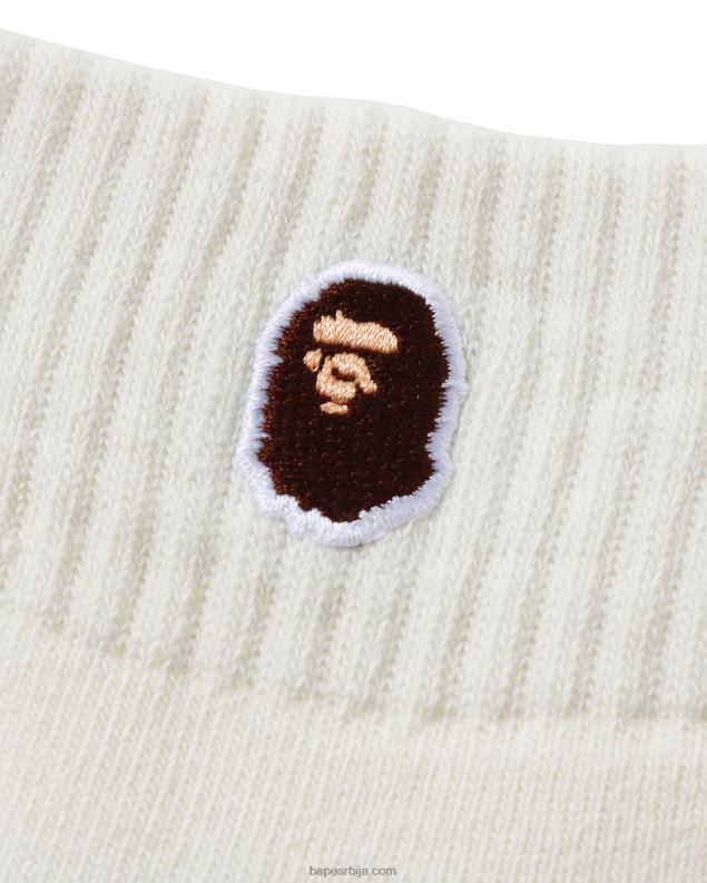 бео мушкарци A Bathing Ape чарапе за глежањ са једном тачком J4280513