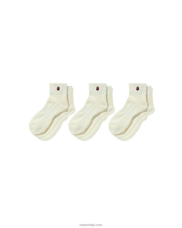 бео мушкарци A Bathing Ape чарапе за глежањ са једном тачком J4280579