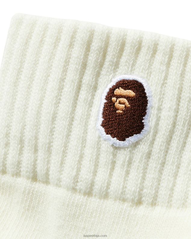бео мушкарци A Bathing Ape чарапе за глежањ са једном тачком J4280579