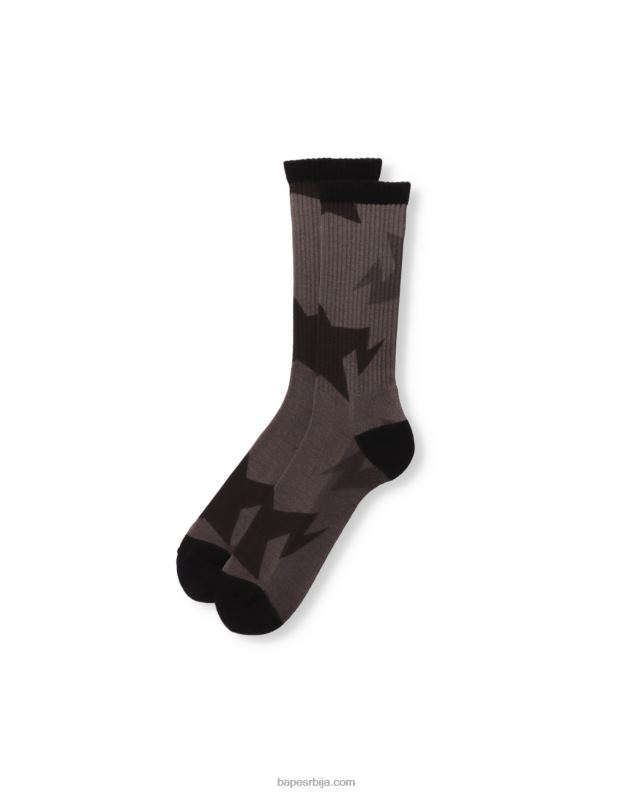 црн мушкарци A Bathing Ape ста узорак чарапе J4280612