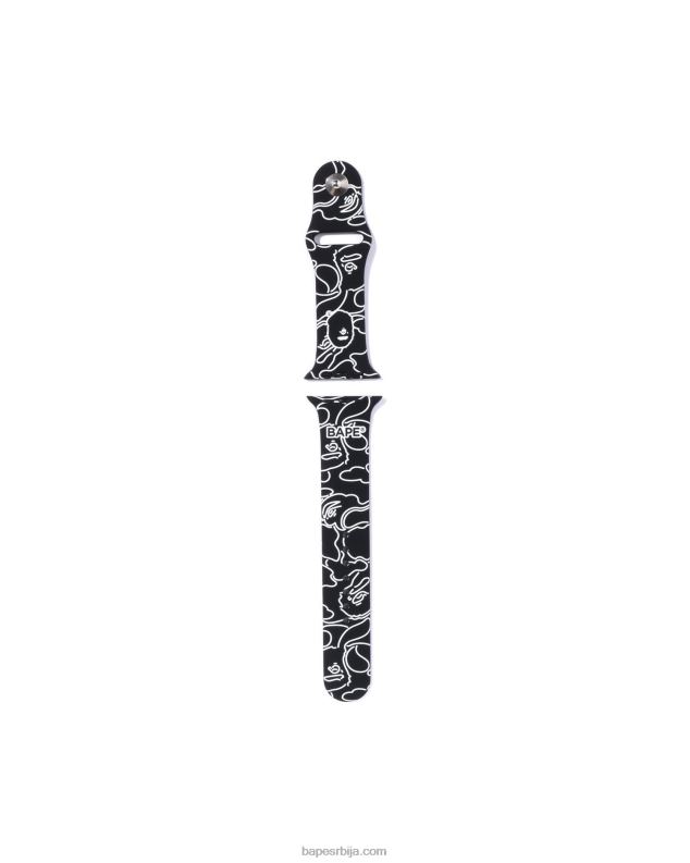 црн мушкарци A Bathing Ape неонска маскирна трака за сат J4280540