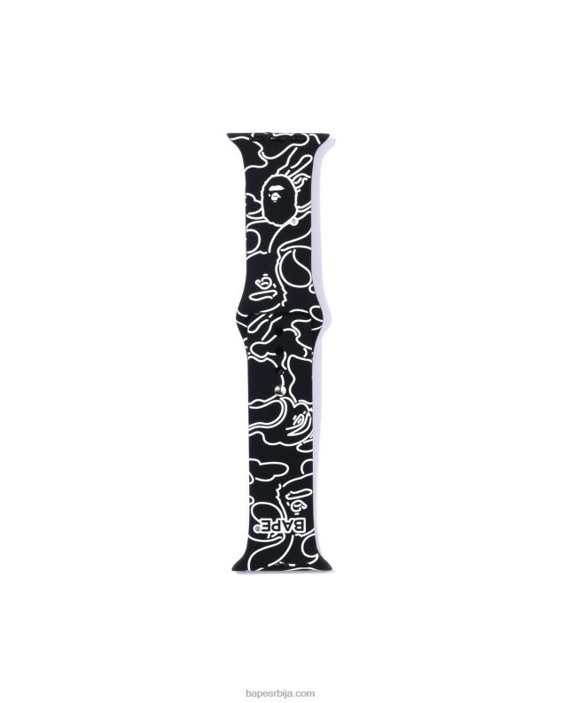 црн мушкарци A Bathing Ape неонска маскирна трака за сат J4280540