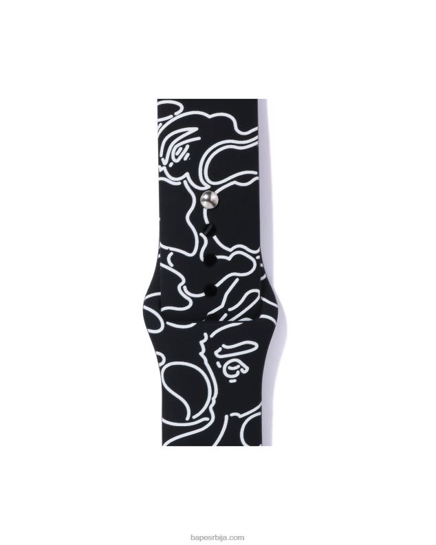 црн мушкарци A Bathing Ape неонска маскирна трака за сат J4280540