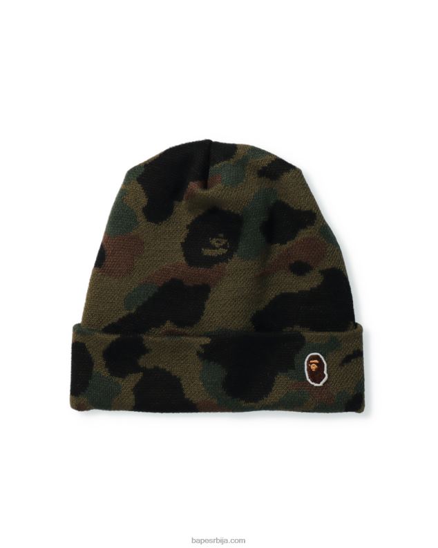 Војничко зелена мушкарци A Bathing Ape 1. цамо плетена капа J4280633