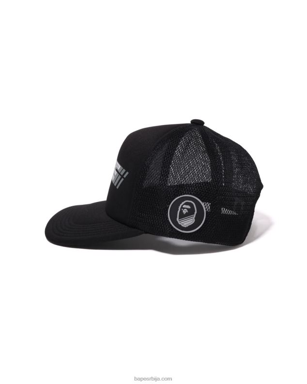 црн мушкарци A Bathing Ape тркачка мрежаста капа J4280388