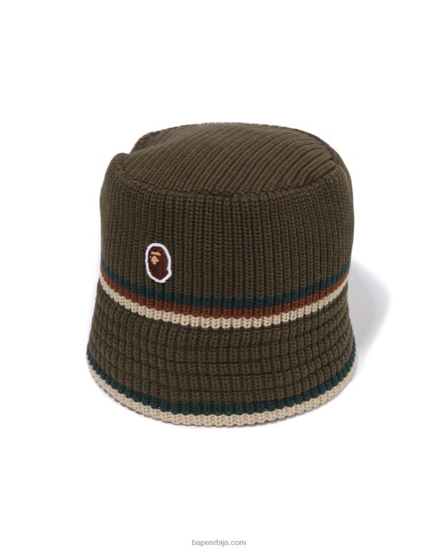 тамни каки мушкарци A Bathing Ape глава једна тачка дробилица шешир J4280418