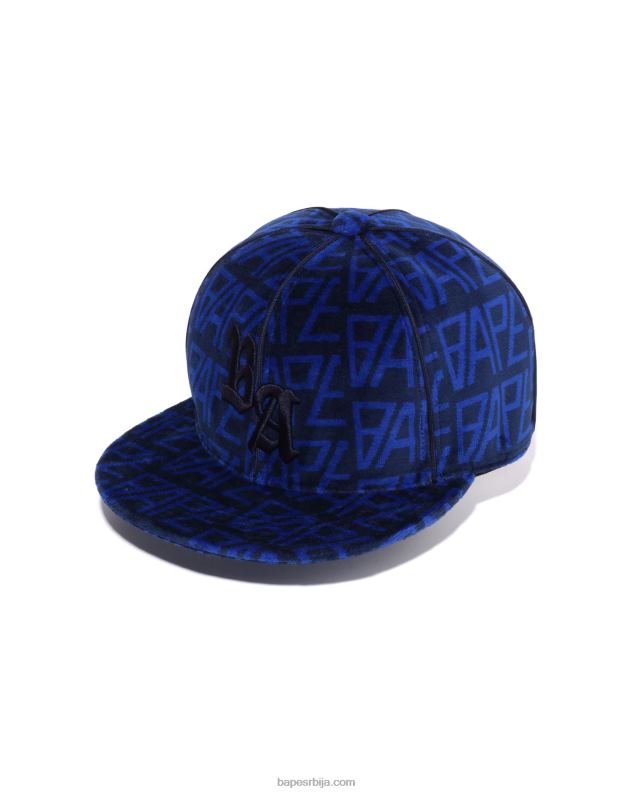 краљевско плаво мушкарци A Bathing Ape лого монограм капа од велура J4280420