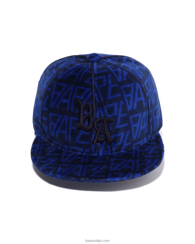 краљевско плаво мушкарци A Bathing Ape лого монограм капа од велура J4280420