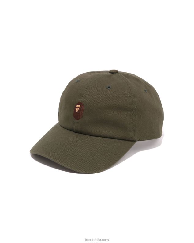 Војничко зелена мушкарци A Bathing Ape капа панела са једном тачком J4280445