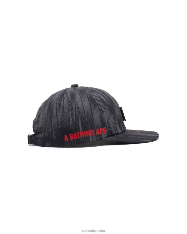 црн мушкарци A Bathing Ape спеед рацер панел цап J4280494
