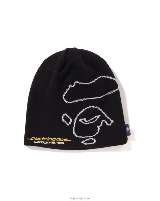 црн мушкарци A Bathing Ape лице плетене капе J4280496