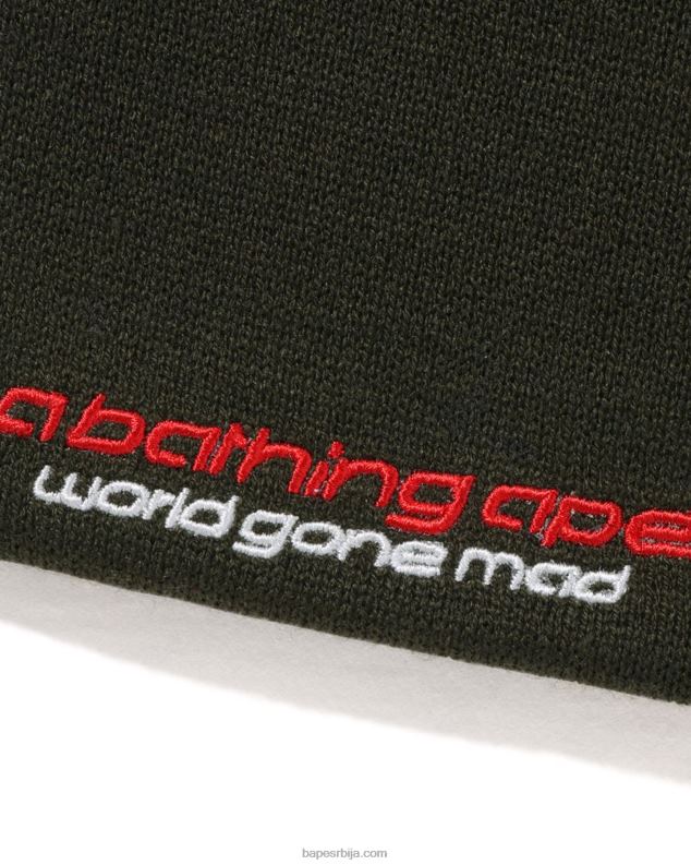 Војничко зелена мушкарци A Bathing Ape лице плетене капе J4280497