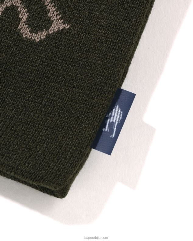 Војничко зелена мушкарци A Bathing Ape лице плетене капе J4280497