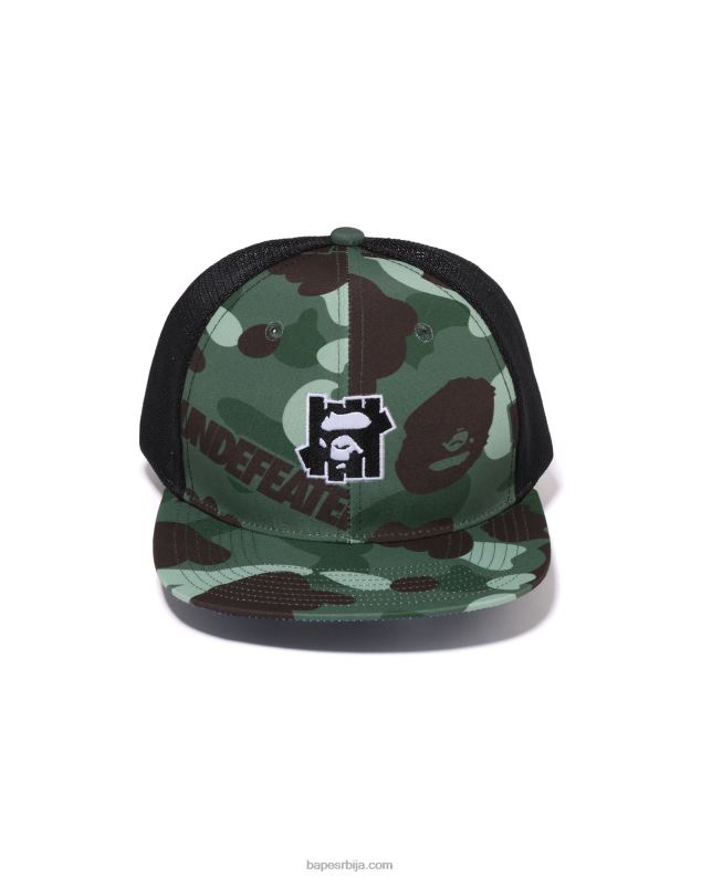 Војничко зелена мушкарци A Bathing Ape к ундфтд боја цамо мрежаста капа J4280516
