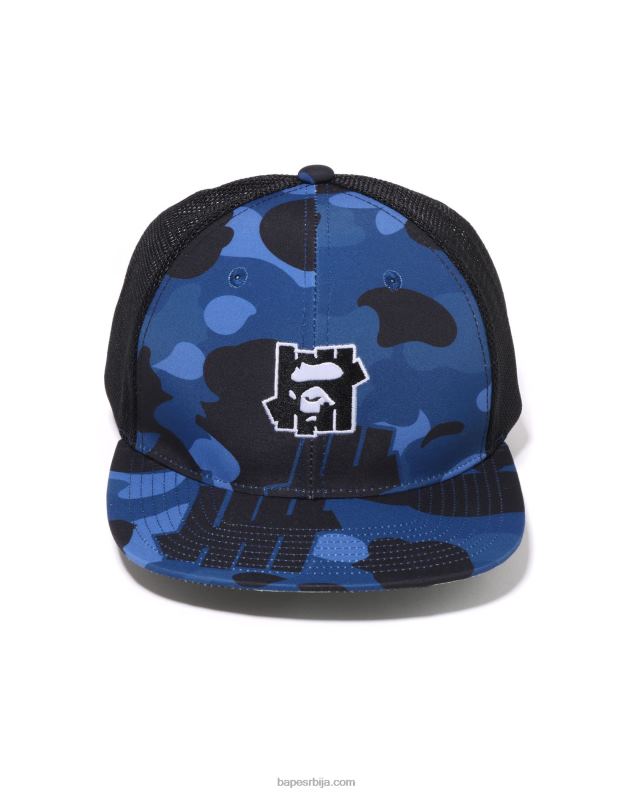 Морнарско плаво мушкарци A Bathing Ape к ундфтд боја цамо мрежаста капа J4280517