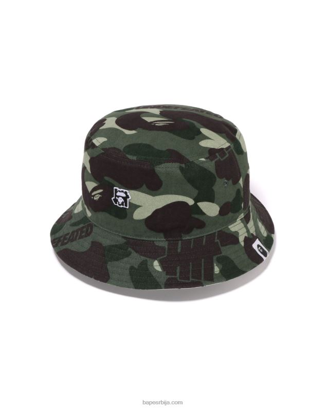 Војничко зелена мушкарци A Bathing Ape к ундфтд маскирна капа од фланела у боји J4280518